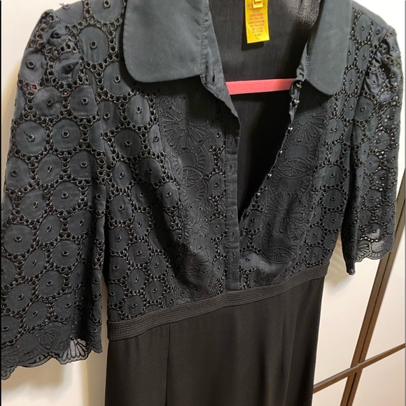 Gorgeous & Sexy Catherine Malandrino Black Eyelet Mid-Sleeved Dress - Picture 13 of 15